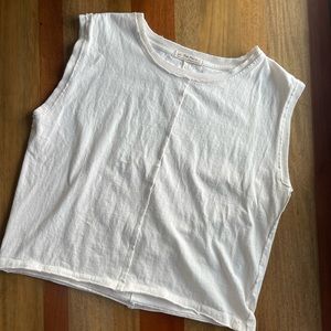 Like New We The Free Small Cotton boxy tank top white/cream color muscle tee